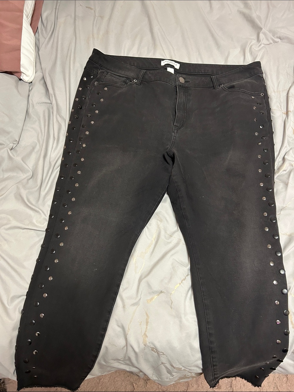 Lane Bryant Black Studded Ankle Jeans